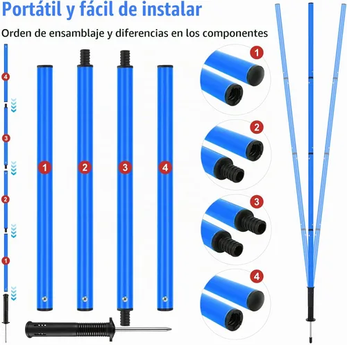 Vista 4 de Soccer Training Equipment,Agility Speed Training Set, 20ft Agility Ladder Azul