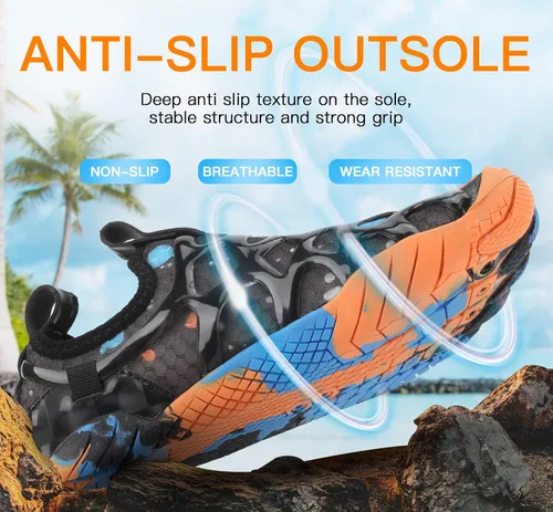 Vista 5 de SIPUHK Zapatos de agua para hombre y mujer, de secado rápido, sin cordones, para natación, surf, buceo, playa, piscina, deportes acuáticos, caminar