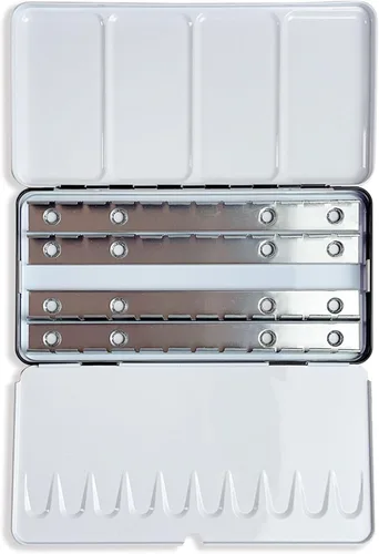 Vista 8 de FCLUB Sartenes vacías de acuarela – 20 sartenes completas (3ml) y 20 sartenes medias (2ml), sartenes de pintura de acuarela de plástico rellenables