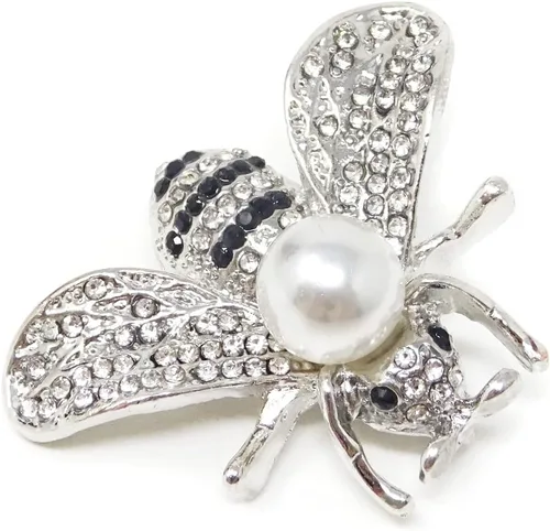 Vista 7 de Honbay Broche de abeja de miel en tono dorado vintage de moda con diamantes de imitación y perla