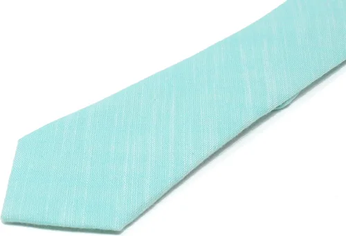 Vista 27 de Corbata delgada de algodón cambray para hombre, estilo desgastado texturizado - 2 1/2 pulgadas de ancho