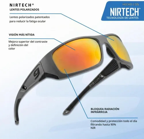 Vista 3 de NINES Lentes de sol polarizados FORK, NIRTECH y UV400, lentes antirreflejos hidrofóbicos. Ideal para pesca y aventuras al aire libre