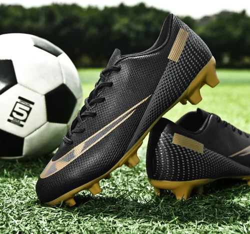 Vista 5 de Aiqzsh Zapatos deportivos de fútbol para hombre, zapatos de fútbol profesionales, transpirables, para deportes al aire libre, correr, competición