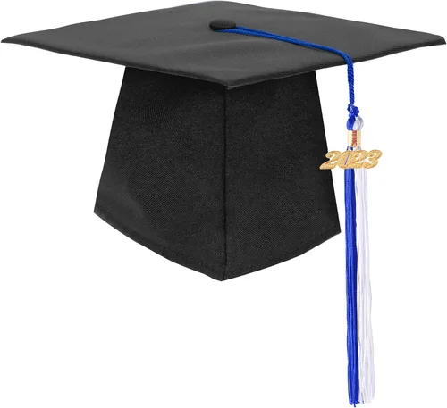 Vista 6 de Gorra de graduación negra con borla 2023/2024 para secundaria y licenciatura Negro Tassel