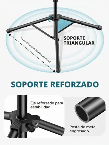 Vista 4 de InnoGear Soporte de micrófono, 6 en 1, soporte de micrófono de piso con soporte para teléfono y tableta, altura ajustable de 30 a 72 pulgadas