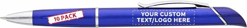 Vista 10 de DISCOUNT PROMOS Allende Twist - 10 bolígrafos de plástico con resaltador, elegante, duradero, tinta negra, color negro