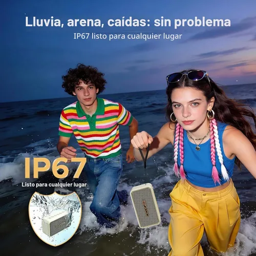 Vista 6 de Altavoz Bluetooth portátil impermeable FIELDECHO, tiempo de Blanco