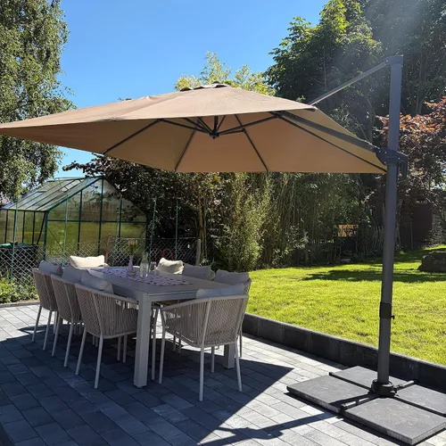 Vista 699 de PURPLE LEAF Paraguas al aire libre con base 8' x 8' protección solar verde Manzana Verde (Apple Green)