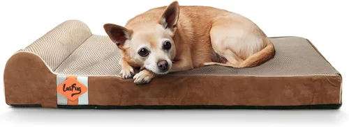 Vista 37 de Laifug Cama ortopédica de espuma viscoelástica para perros con forro duradero a prueba de agua y funda extraíble lavable (grande