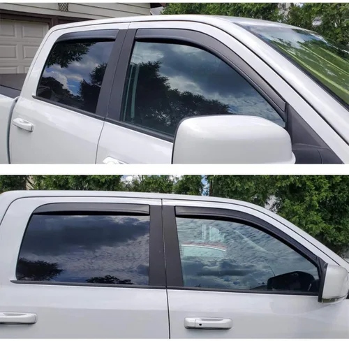 Vista 4 de WV194109 - Protector de lluvia extra duradero en el canal, compatible con Dodge Ram 1500 Crew Cab 2009-2018, Ram 2500 y 3500 Crew y Mega Cab, Ram