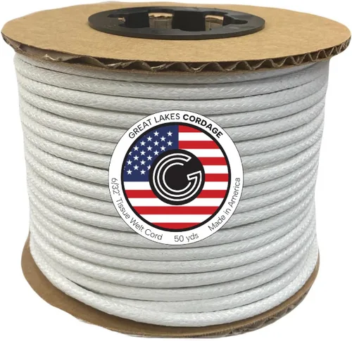Vista 7 de Cordón de soldadura para tapicería de tejido de 3/32", cable enrollado, semifirme - 80 yardas