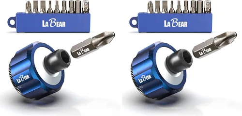Vista 9 de LABEAR Kit de trinquete de palma DR de 11 piezas, 1/4 pulgadas, mini trinquete de dedo, llave de engranaje, puntas de destornillador con Philips