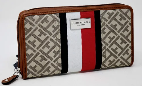 Vista 2 de Tommy Hilfiger Bolso de embrague de la cartera de las estrellas con cremallera de las mujeres Caqui M