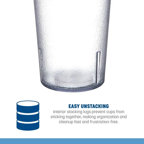 Vista 4 de Carlisle FoodService Products - Vaso de plástico Stackable™ de 32 onzas, transparente (paquete de 24)