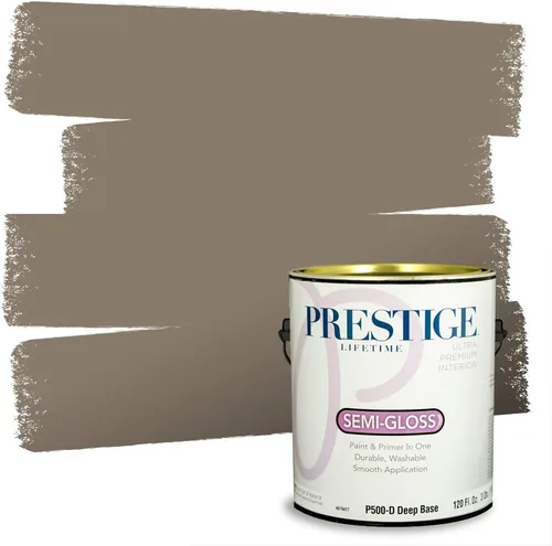 Vista 140 de PRESTIGE Pinturas Pintura Exterior e Imprimación en Uno, 1 Galón, Mate, Combinación Comparable de Sherwin Williams* Black Magic* SW6991-PCM