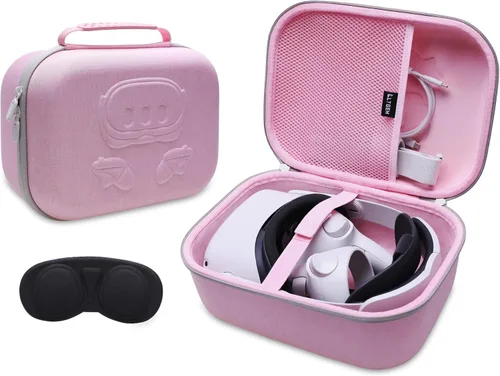 Vista 9 de LTGEM VR Case Compatible with Meta Quest 3S / Quest 3 / Quest 2 / Vision Pro, Portable VR Gaming Headset and Touch Controllers Case with Lens
