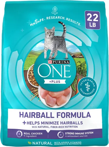 Vista 10 de Purina ONE Alimento natural para gatos para control de bolas de pelo, fórmula +PLUS Hairball - Bolsa de 16 libras