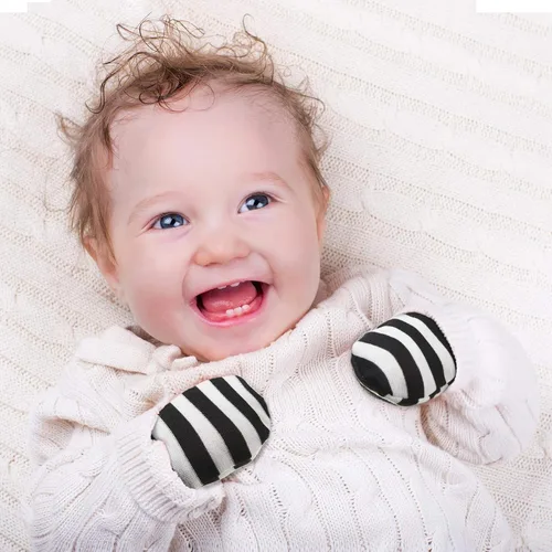 Vista 5 de 18 pares de guantes para bebés recién nacidos, guantes de algodón para bebés de 0 a 6 meses