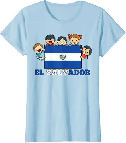 Vista 27 de Camiseta salvadoreña del Mes de la Herencia Hispana con la bandera de El Salvador para niños, Negro