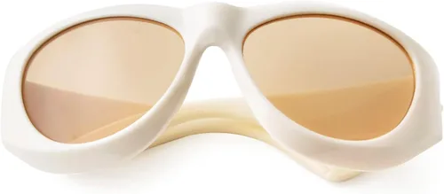 Vista 7 de SORVINO Gafas de sol ovaladas futuristas para mujeres y hombres, lentes envolventes de gran tamaño para mujeres y hombres, tonos beige y ros