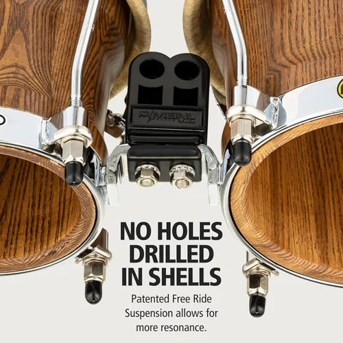 Vista 5 de Meinl Percussion WB500ZFA-M Free Ride Series Woodcraft Bongos, Zebra Acabado Ash - Mate