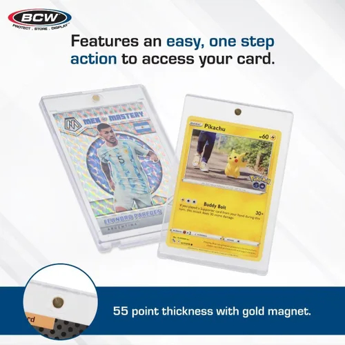 Vista 4 de BCW Tarjetero magnético – Grosor de 55 PT – 1 unidad Estuche protector para tarjetas con cierre magnético dorado seguro Protección UV, diseño