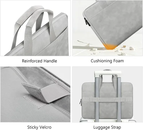 Vista 5 de Lacdo Funda protectora para laptop para MacBook Air M5/A3448 (2026), M4/A3241 2025, M3/A3114, M2/A2941, MacBook Pro A1990 A1707 de 15 pulgadas Gris