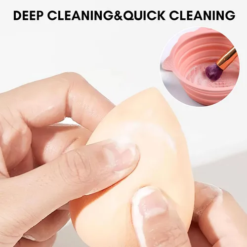 Vista 3 de Makartt Limpiador de brochas de maquillaje: solución de limpieza profunda para cepillos de uñas, esponjas y soplos de polvo, fórmula hipoalergénica