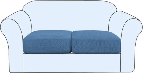 Vista 37 de Funda de cojín elástica para sofá, funda de asiento, funda de sofá de dos plazas, protector de elastano elástico para muebles para asiento (negro, 1)