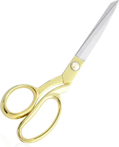 Vista 7 de Tijeras de sastre profesionales resistentes 8 "Tijeras de modista de acero inoxidable dorado (dorado)