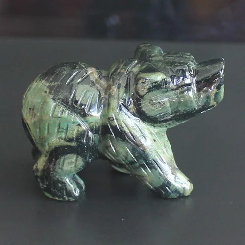 Vista 16 de Figura de oso de cristal tallada a mano de 2 '' talla de animal (ágata de encaje loco 2)