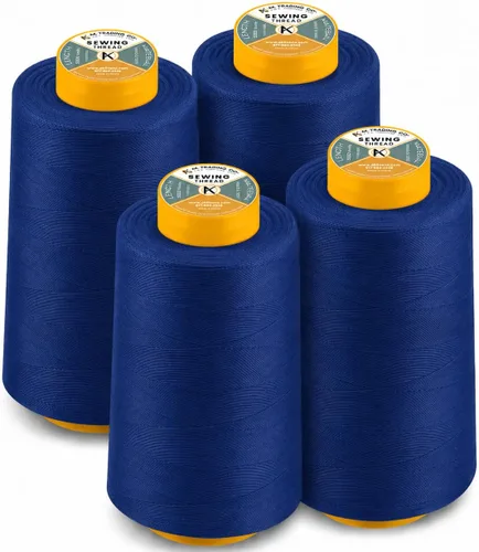 Vista 25 de AK Trading Paquete de 4 Conos de Hilo de Coser Multiusos Aqua (6000 Yardas Cada Uno) de Carretes de Hilo de Poliéster de Alta Resistencia a la Agua