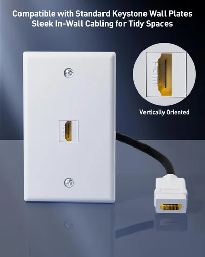 Vista 3 de VCELINK Conector Keystone HDMI 2.1 y acoplador de 7.09 pulgadas, cable