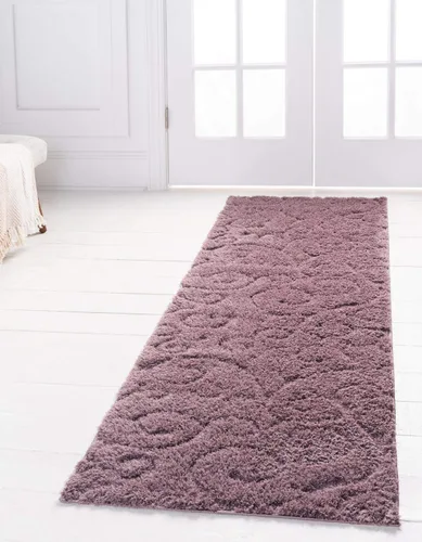 Vista 41 de Unique Loom colección Floral Shag - Alfombra de área tallada, 2 pies x 6 pies y 7 pulgadas, color marrón