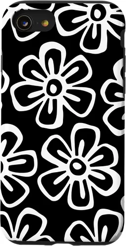 Vista 8 de Funda para iPhone 12 Mini con diseño de flores silvestres en blanco y negro