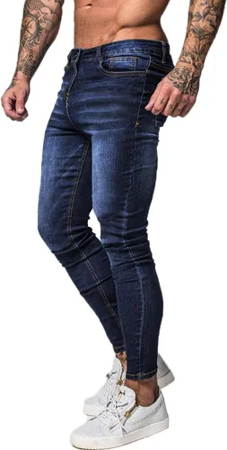 Vista 3 de Jeans Gingtto ajustados, desgastados, para hombre