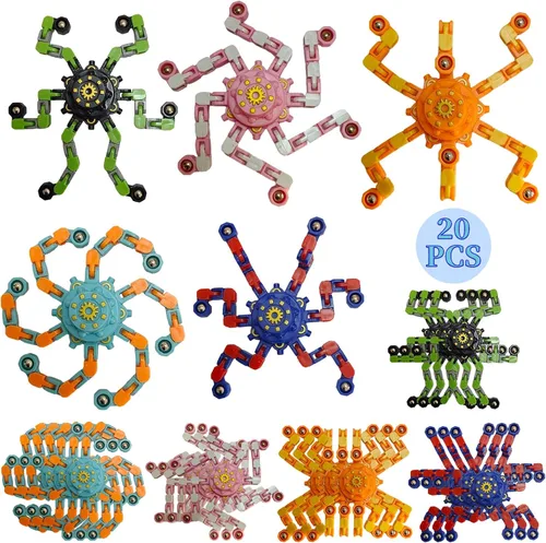 Vista 11 de 15 piezas de juguetes giratorios para ansiedad, regalos de fiesta, premios para niños, adultos, niños y niñas, robot transformable para aliviar