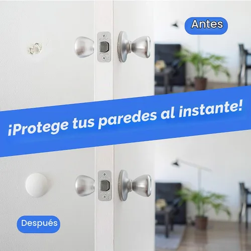 Vista 2 de Protectores de pared de silicona para pomos de puerta, color marfil, placa redonda autoadhesiva, almohadillas para parachoques de puerta, color Beige