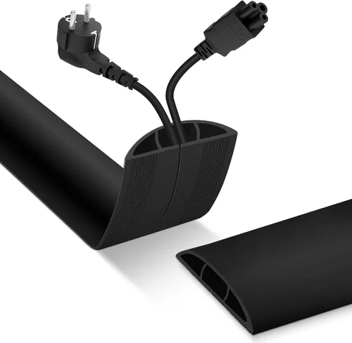 Vista 8 de Cubierta para cable de piso, protector de cable, 0.63 pulgadas de ancho x 0.31 pulgadas de alto, cubierta de alambre para cables de extensión