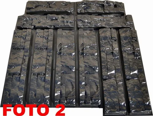 Vista 2 de Moldes de hormigón DIY Juego de 10 moldes de plástico para pared de yeso de hormigón, piedra de cemento apilado, molde de paredes de piedra apiladas