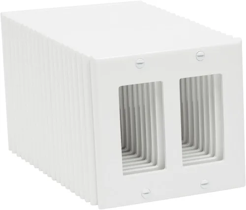 Vista 6 de Placas de pared de 2 bandas, cubierta de interruptor de doble luz (4.53 x 4.57 pulgadas, paquete de 20)