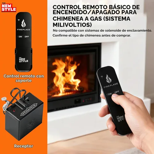 Vista 5 de Kit de control remoto para chimenea de gas, control remoto de encendido/apagado, para sistema de válvula de milivoltio, reemplazo para skytech