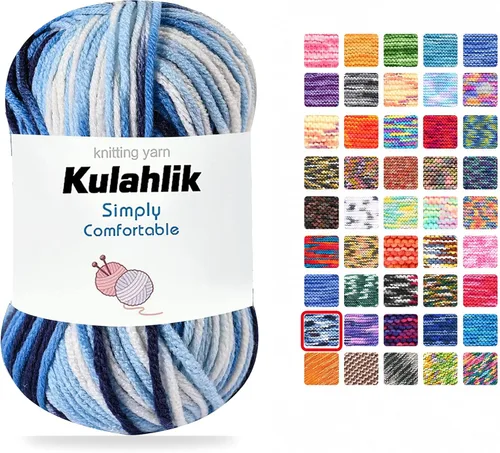 Vista 84 de Hilo acrílico de 8.82 oz (5 x 1.76 oz) para tejer, hilo de hilo degradado colorido, 5 rollos de madejas, perfecto para cualquier proyecto de 06