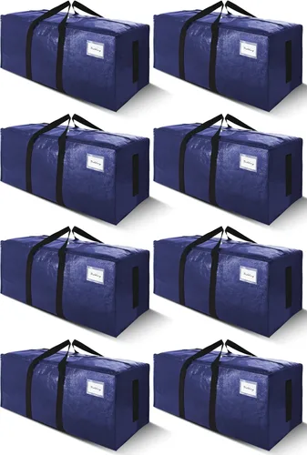 Vista 15 de SWEET DOLPHIN Paquete de 8 bolsas de mudanza resistentes de 200 libras con asas envolventes, bolsas de almacenamiento extra grandes para ahorrar