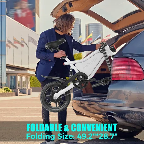 Vista 6 de ANCHEER Bicicleta eléctrica plegable para adultos, bicicleta eléctrica de 20 MPH, bicicletas eléctricas de hasta 45 millas, bicicleta eléctrica