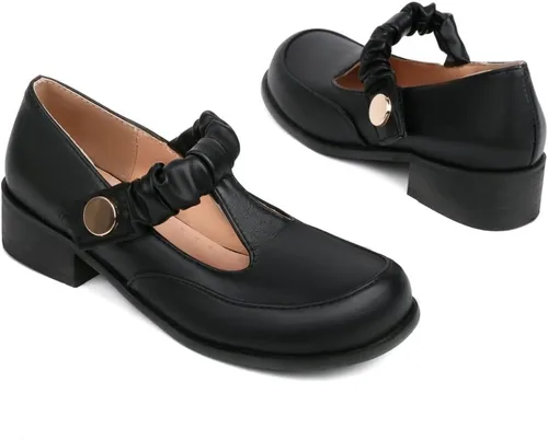 Vista 4 de Caradise Zapatos de uniforme para mujer con plataforma Mary Janes