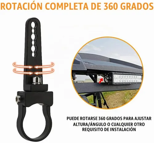 Vista 2 de Auxbeam Kit de soporte de montaje de 1.75 pulgadas, abrazaderas de jaula enrollable para barra de luz LED oculta, Jeep Wrangler, camiones