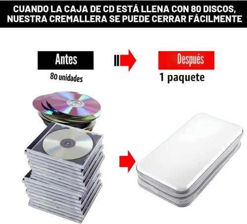 Vista 4 de Funda para CD, capacidad 80, con función atril, para almacenamiento de DVD, VCD y Blu-ray (Blanco)