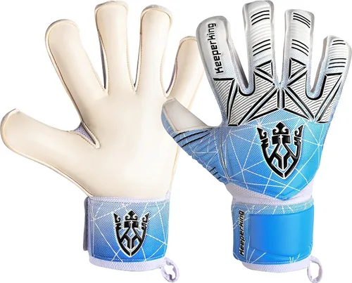 Vista 12 de Keeperking - Guantes de portero de fútbol para niños, jóvenes y adultos, palmas de agarre fuerte de látex con espinas removibles para la protección