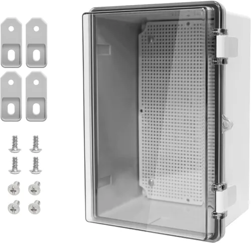 Vista 16 de Caja de derivación de plástico ABS IP65 a prueba de polvo e impermeable, recinto universal para proyectos eléctricos con carcasa bisagra gris